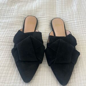 J. Crew Black Suede Women's Mules, Size 6